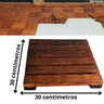 Mini Deck Modular para Jardim Acabamento Mogno 30x30cm - 3