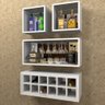 Barzinho Conjunto de Nichos com Fundo Espelhado com Adega para 12 Garrafas e Porta Taça Bar08 Camari - 3