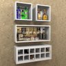 Barzinho Conjunto de Nichos com Fundo Espelhado com Adega para 12 Garrafas e Porta Taça Bar08 Camari - 1