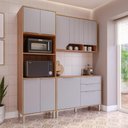 Ver imagem 2 de Armário de Cozinha Celeste com Torre Quente 190 Cm 9 Portas Cinamomo/platina