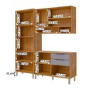 Ver imagem 3 de Armário de Cozinha Celeste com Torre Quente 190 Cm 9 Portas Cinamomo/platina