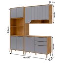 Ver imagem 4 de Armário de Cozinha Celeste com Torre Quente 190 Cm 9 Portas Cinamomo/platina