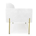 Ver imagem 5 de Sofá Namoradeira 2 Lugares Pé de Ferro Dourado Elisa Corano D03 - D'Rossi Cor Branco
