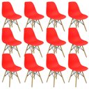 Ver imagem 3 de Kit 12 Cadeiras Charles Eames Eiffel Wood Design Vermelha Vermelho