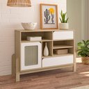 Ver imagem 6 de Buffet 1 Porta 2 Gavetas Nature Naturale/branco Artely Naturale/branco