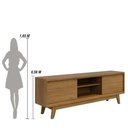 Ver imagem 3 de Rack Bancada 2 Portas Tvs até 65 Polegadas Atlas - Cumaru