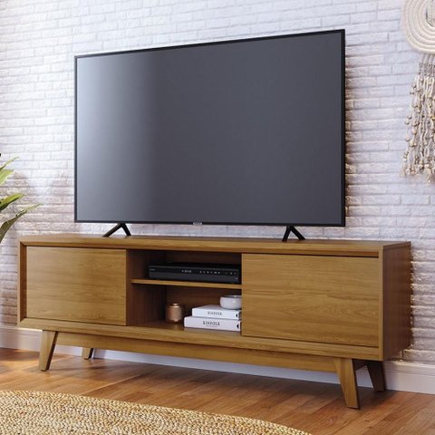 Rack Bancada 2 Portas Tvs até 65 Polegadas Atlas - Cumaru