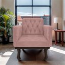 Ver imagem 2 de Poltrona Decorativa Classic Pés Luiz Xv Linho Rose - Amarena Móveis
