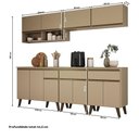 Ver imagem 5 de Cozinha Completa Atlanta City Avenue 11 Portas 3 Gavetas MDP 225cm Amêndoa Móveis Carraro