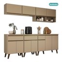Ver imagem 6 de Cozinha Completa Atlanta City Avenue 11 Portas 3 Gavetas MDP 225cm Amêndoa Móveis Carraro