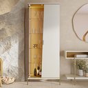 Ver imagem 6 de Kit Aparador Buffet 182cm e Cristaleira 2 Portas Pés Industrial Dourado Mosele C04 Off White Matte F