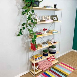 Estante Industrial de Ferro Ample 6 Prateleiras Natural e Branco - 2