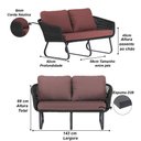 Ver imagem 5 de Conjunto de Poltronas, Namoradeira e Mesa Milão em Alumínio com Almofadas Impermeáveis para Piscina,