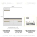 Ver imagem 4 de Armário de Cozinha Compacta 220cm com Rodapé Veneza Multimóveis V2109 Branco/Dourado