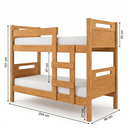 Ver imagem 5 de Beliche Solteiro Elo Reforçada 100% MDF Vira Duas Camas com Grade de Proteção - Naturale