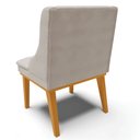 Ver imagem 7 de Kit 2 Cadeiras Estofadas para Sala de Jantar Base Fixa de Madeira Castanho Lia Veludo Cinza - Ibiza