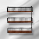 Ver imagem 3 de Fruteira Suspensa Tripla Artesanal Cozinha Frutas Legumes com Madeira Grande 60 Cm