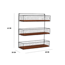 Ver imagem 4 de Fruteira Suspensa Tripla Artesanal Cozinha Frutas Legumes com Madeira Grande 60 Cm