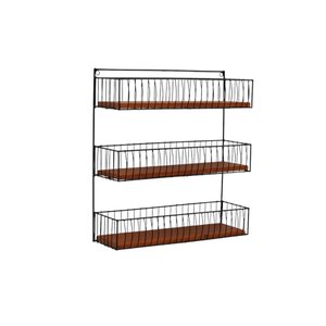 Fruteira Suspensa Tripla Artesanal Cozinha Frutas Legumes com Madeira Grande 60 Cm