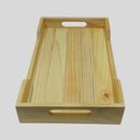 Ver imagem 4 de Bandeja Retangular Decorativa Café Alça Madeira Pinus