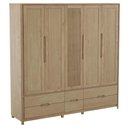 Ver imagem 2 de Guarda Roupa Casal 220cm 5 Portas Madeira Maciça Nira Tauari F07 - Mpozenato