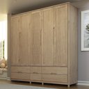 Ver imagem 1 de Guarda Roupa Casal 220cm 5 Portas Madeira Maciça Nira Tauari F07 - Mpozenato