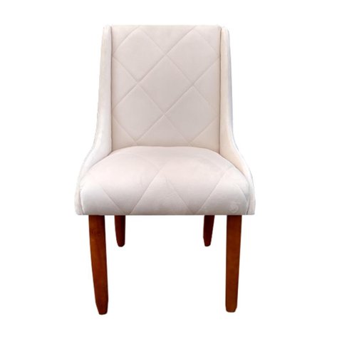 Cadeira Para Sala de Jantar Lizz Pés Palito Veludo Bege D'Classe Decor