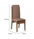 Ver imagem 4 de CONJUNTO SALA DE JANTAR LUANDA 1,35 X 0,90 COM 6 CADEIRAS AMÊNDOA 73B