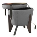 Ver imagem 3 de Pufe Mesa Centro Baú Pés Preto Linho Chumbo Soft Tampo Preto