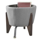 Ver imagem 2 de Pufe Mesa Centro Baú Pés Preto Linho Chumbo Soft Tampo Preto