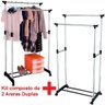 Arara Dupla de Roupas Regulável em Aço Inox com Sapateira - 3