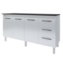 Ver imagem 1 de Balcão com Tampo Diana 150 Cm Branco Preto Moblis