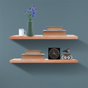 Ver imagem 1 de Kit 2 Prateleiras 50 Cm Verniz Mel com Suporte Invisivel