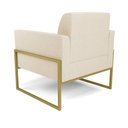 Ver imagem 5 de Kit 2 Poltronas Base Industrial Alta Dourado Marisa Linho Bege A19 D03 - D’Rossi