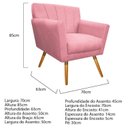 Ver imagem 3 de Poltrona Pés Palito Lauren Maranata Móveis Rosa Bebê