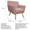 Ver imagem 3 de Poltrona Pés Palito Lauren Maranata Móveis Rosa Rosê