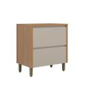 Ver imagem 2 de Balcão 1 Porta 1 Gaveta MDF Linha Allure Marrom/Jequitibá/Gris Fosco