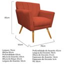 Ver imagem 3 de Poltrona Pés Palito Lauren Maranata Móveis Laranja Terracota