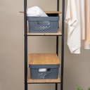 Ver imagem 6 de Kit 2 caixas organizadoras multiuso empilhável com tampa de bambu poá 10L cinza - Oikos