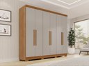 Ver imagem 1 de Guarda-Roupa Casal com 6 Portas 180cm Multimóveis Cinamomo/Off White