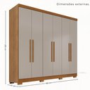 Ver imagem 2 de Guarda-Roupa Casal com 6 Portas 180cm Multimóveis Cinamomo/Off White