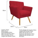 Ver imagem 3 de Poltrona Pés Palito Lauren Maranata Móveis Vermelho