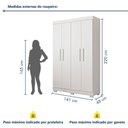 Ver imagem 6 de Guarda Roupa Solteiro 4 Portas 3 Gavetas Flórida Tigus Baby