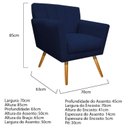 Ver imagem 3 de Poltrona Pés Palito Lauren Maranata Móveis Azul Marinho