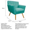 Ver imagem 3 de Poltrona Pés Palito Lauren Maranata Móveis Azul Tiffany