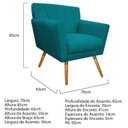 Ver imagem 3 de Poltrona Pés Palito Lauren Maranata Móveis Azul Turquesa