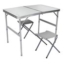 Ver imagem 1 de Mesa com Banquetas Dobrável Tipo Maleta Tampo em MDF Estrutura em Alumínio Branco Nautika