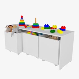 Rack Com Baús Infantil Com Porta Livros Carmo 100% Mdf WoodCore - 2