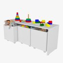 Ver imagem 2 de Rack Com Baús Infantil Com Porta Livros Carmo 100% Mdf WoodCore