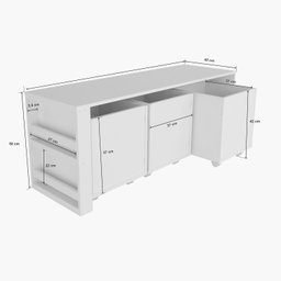 Rack Com Baús Infantil Com Porta Livros Carmo 100% Mdf WoodCore - 6